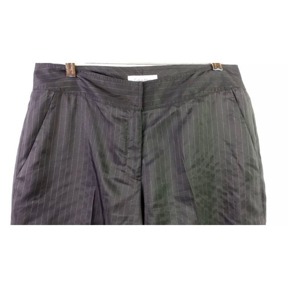 Calvin Klein Silk Rayon Pinstripe Pants 8 - Picture 2 of 8